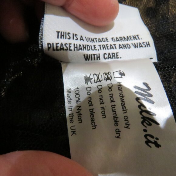 ASOS MILK IT VINTAGE Mesh Layer Spotted Midi Dress Whimsigoth Goth Morticia - Picture 14 of 14